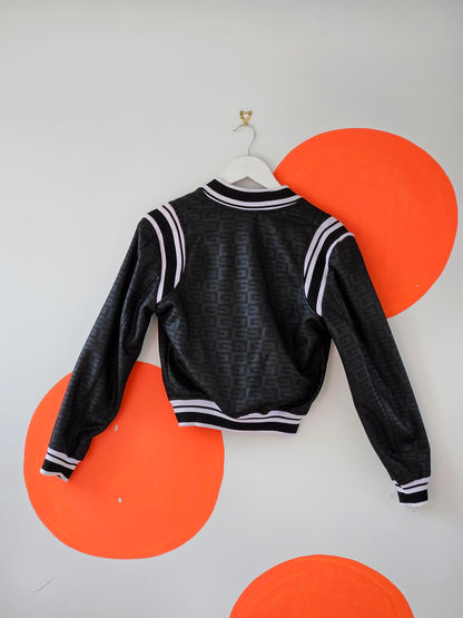 Guess Monogram Print Varsity Jacket