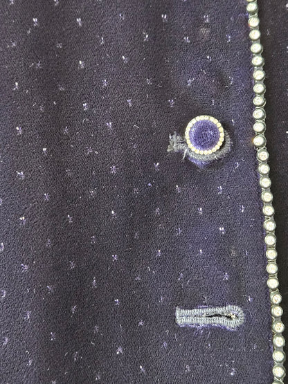 Be Art Korean Vintage Embellished Purple Velvet Jacket