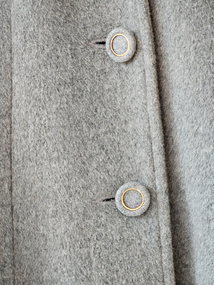 Helen Cherry Grey Wool Blend Crop Coat