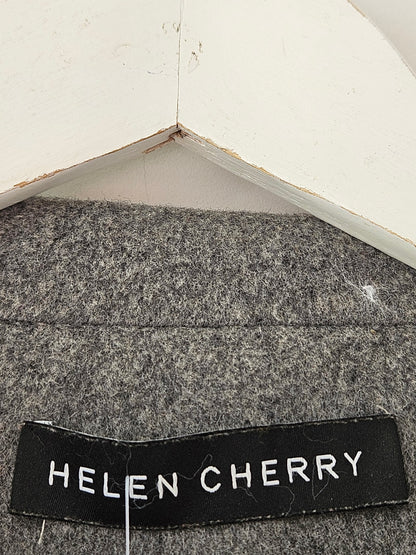 Helen Cherry Grey Wool Blend Crop Coat