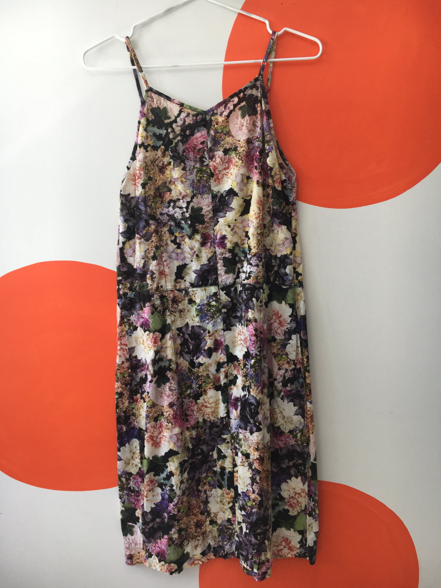 JULIETTE HOGAN Floral Print Slip Dress Sz 8