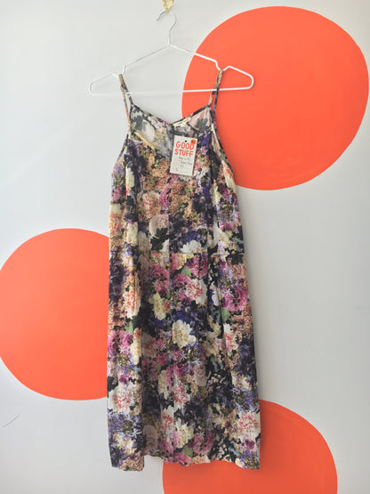 JULIETTE HOGAN Floral Print Slip Dress Sz 8