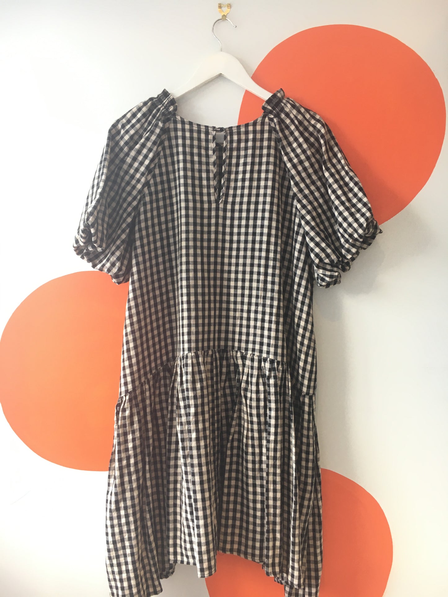 MOOCHI Esteem Black-Cream Gingham Dress Sz 12