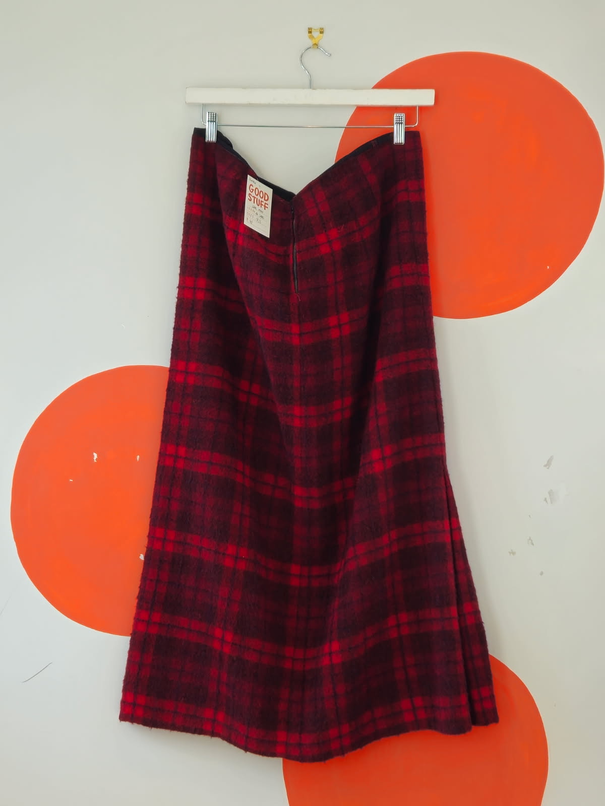Vintage Red Tartan Long Skirt