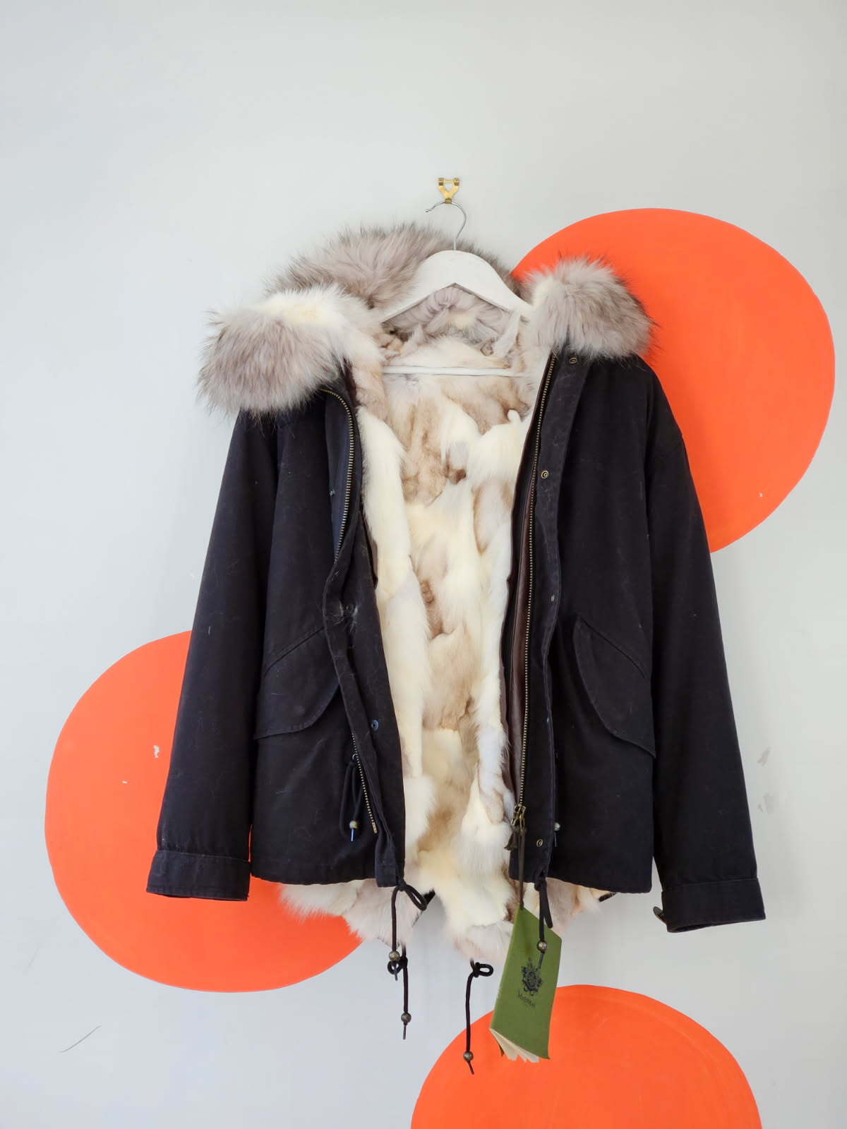 Mr & Mrs Italy Black Fur-Lined Parka