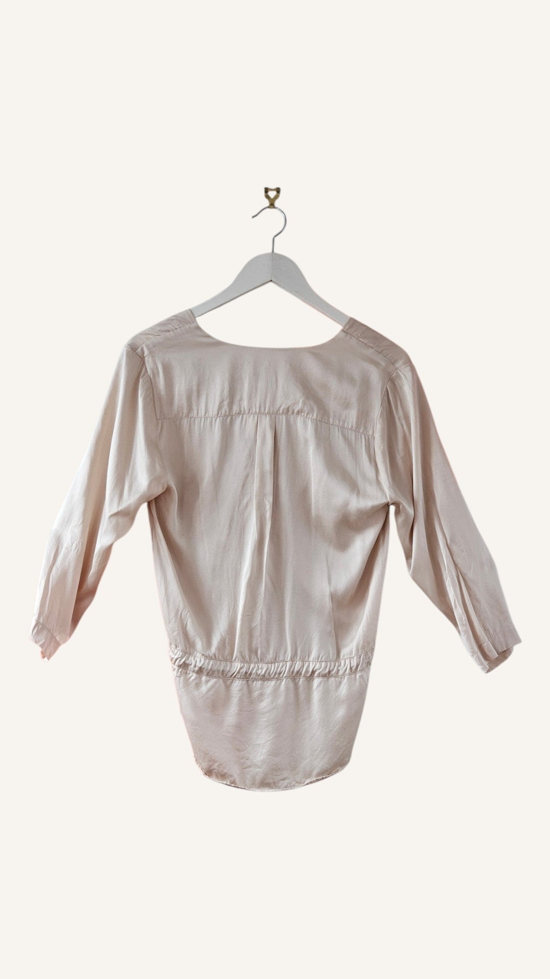 Juliette Hogan Cream Silk Wrap Blouse