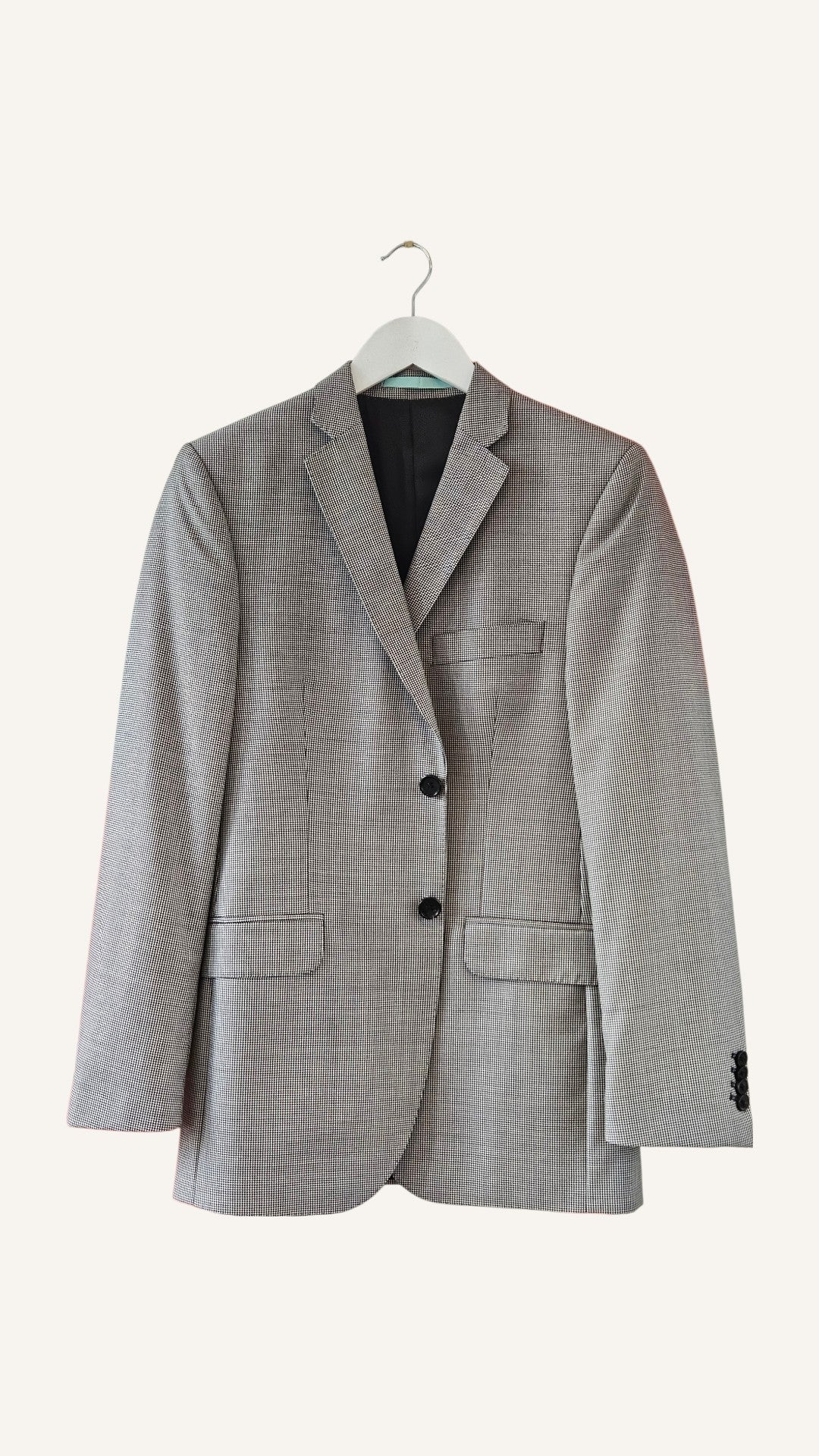 Crane Brothers Black-White Houndstooth Men's Suit