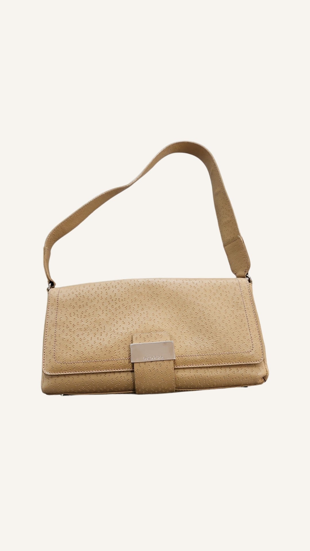 Oroton Nude Leather Clutch Bag