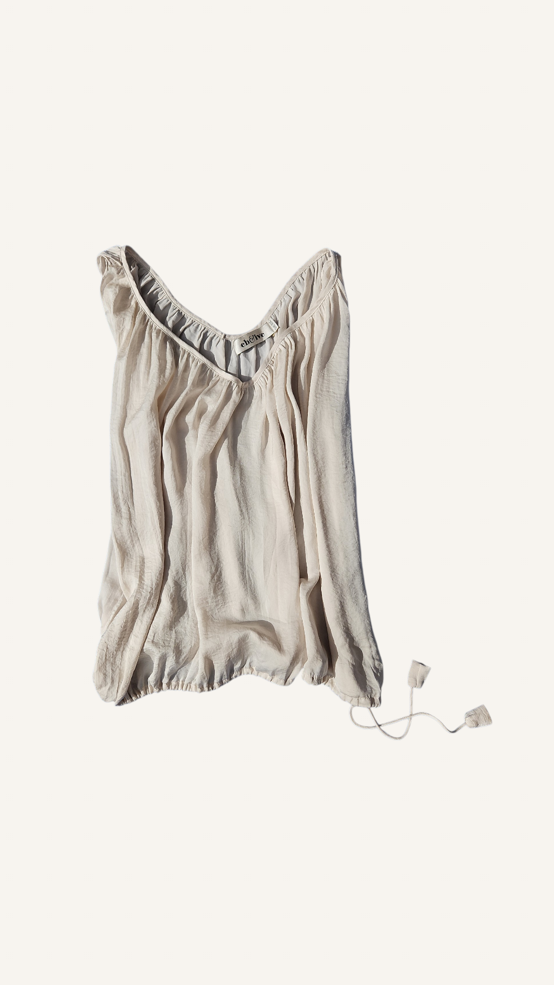 Cream 'Satin' Blouse